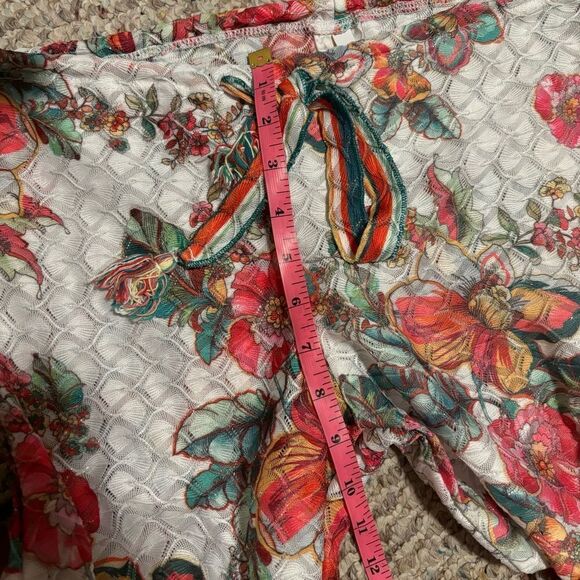 Becca by Rebecca Virtue Floral Crochet Lace Slit Wide Leg Swim Cover Size Small - Picture 7 of 10